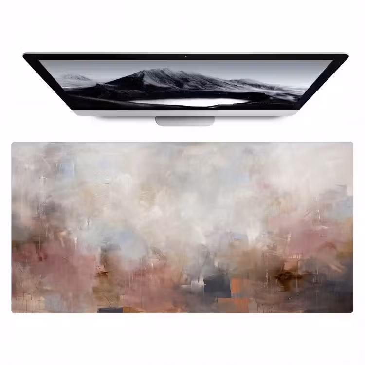 Bureau onderlegger - Abstract - Vloeiend - Kunst - Modern - Beige — 1