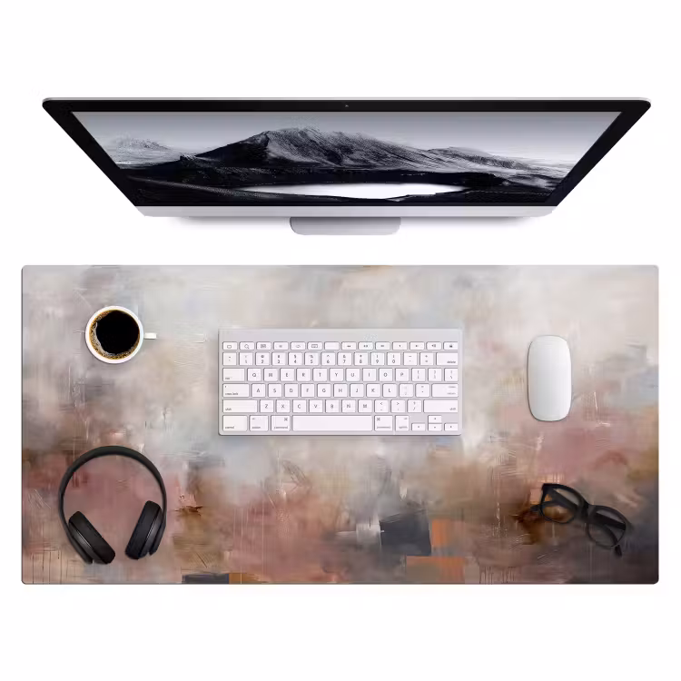 Bureau onderlegger - Abstract - Vloeiend - Kunst - Modern - Beige — 4