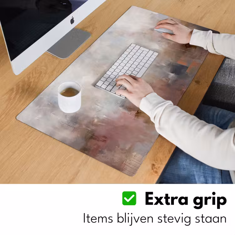 Bureau onderlegger - Abstract - Vloeiend - Kunst - Modern - Beige — 6