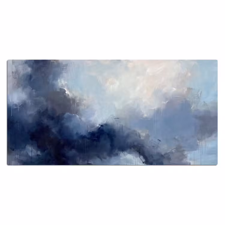 Bureau onderlegger - Abstract - Wolken - Modern - Blauw - Kunst — 2