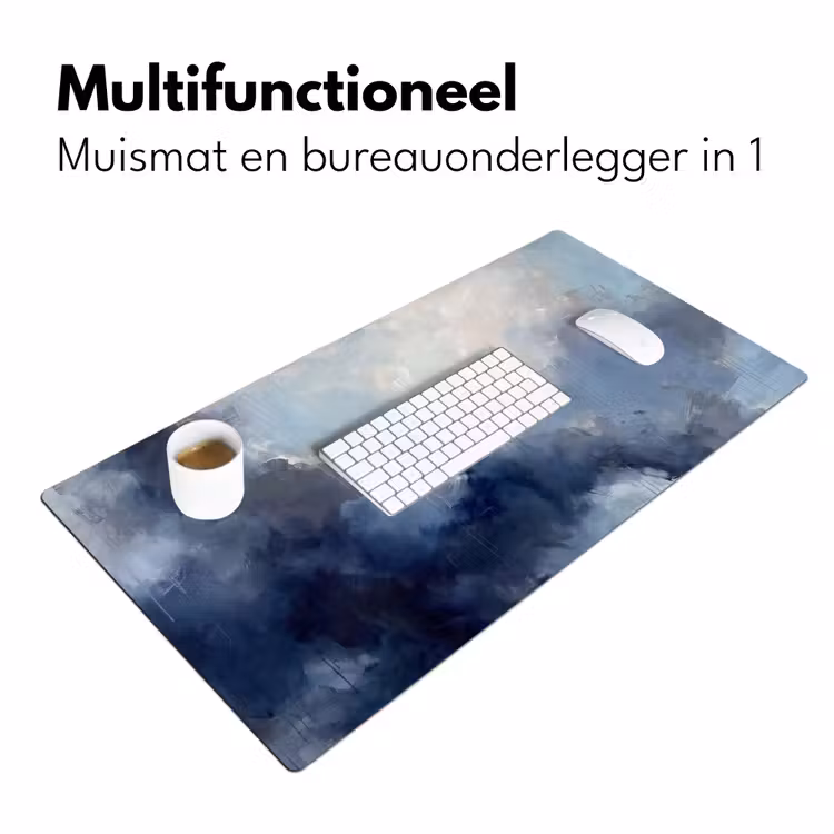 Bureau onderlegger - Abstract - Wolken - Modern - Blauw - Kunst — 7