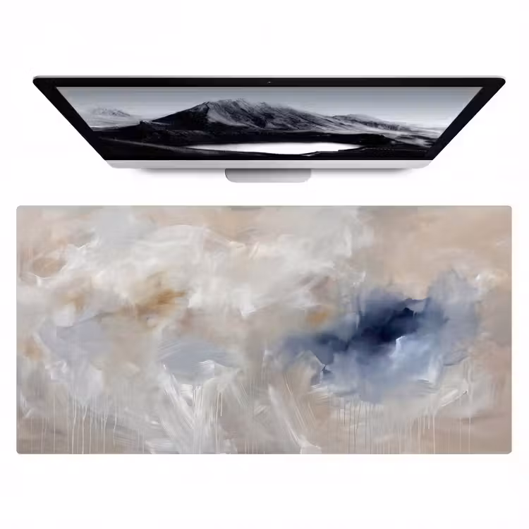 Bureau onderlegger - Abstract - Wolken - Sfeer - Modern - Beige — 1