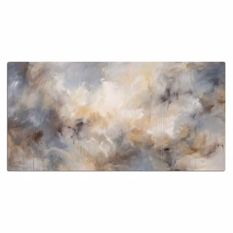 Bureau onderlegger - Abstract - Wolken - Sfeervol - Beige - Grijs — 2