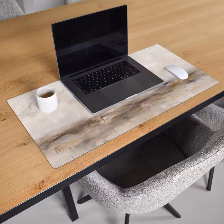 Bureau onderlegger - Abstrakt - Landschap - Modern - Beige - Kunst — 3