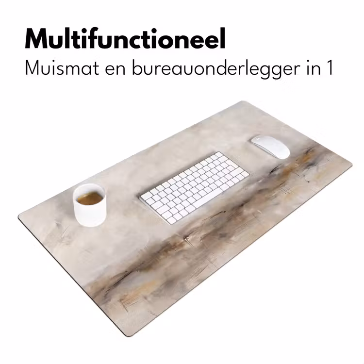 Bureau onderlegger - Abstrakt - Landschap - Modern - Beige - Kunst — 7