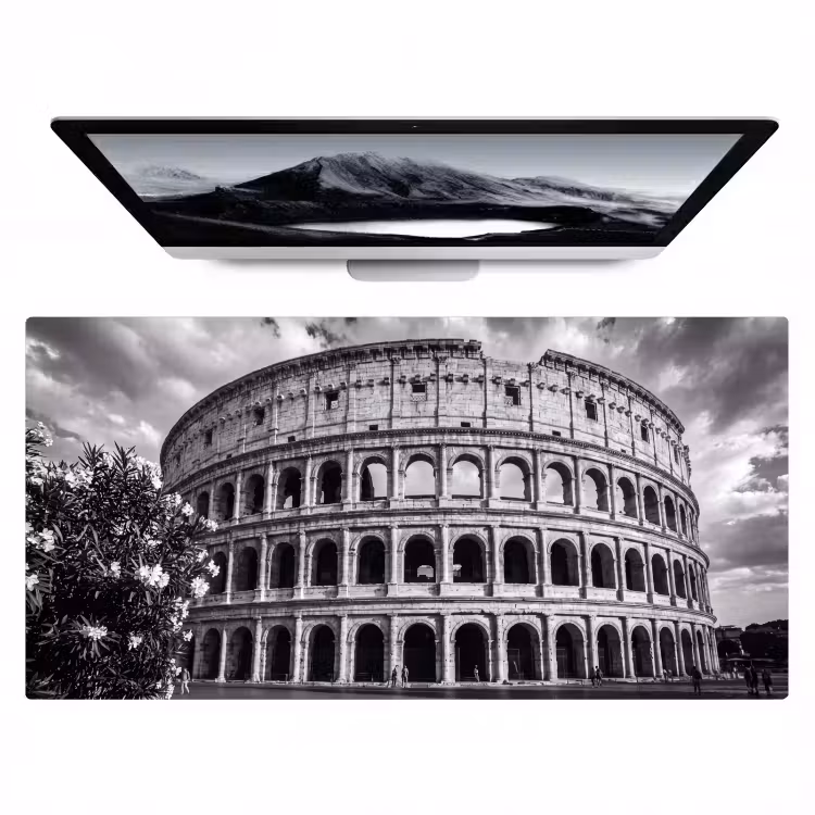 Bureau onderlegger - Architectuur - Colosseum - Rome - Historisch - Zwart-wit — 1