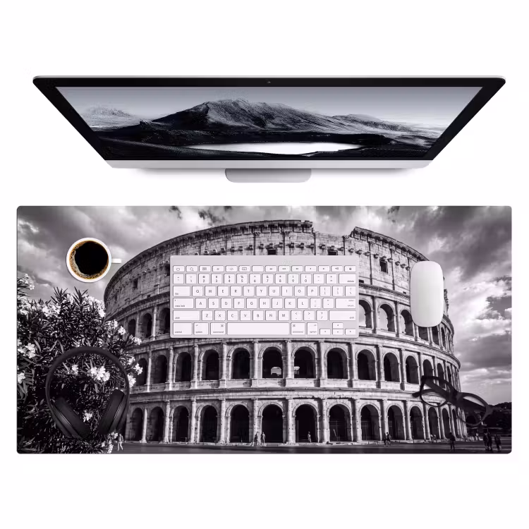 Bureau onderlegger - Architectuur - Colosseum - Rome - Historisch - Zwart-wit — 4