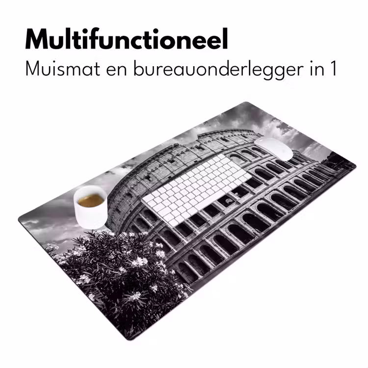 Bureau onderlegger - Architectuur - Colosseum - Rome - Historisch - Zwart-wit — 7