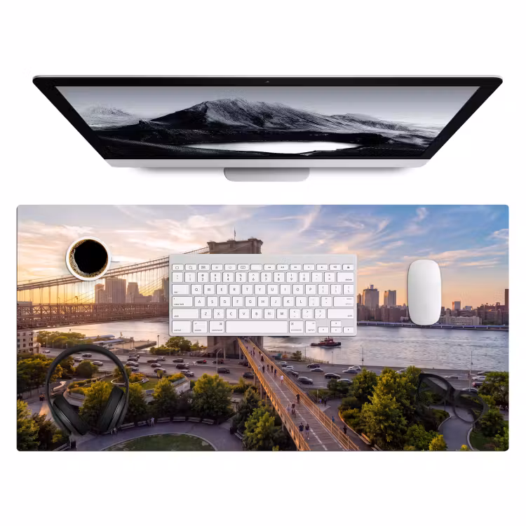 Bureau onderlegger - Brug - Rivier - Stad - Zonsondergang - Architectuur — 4