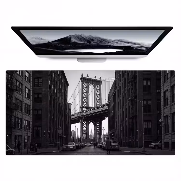 Bureau onderlegger - Brug - Stad - Architectuur - Modern - Zwart-wit — 1