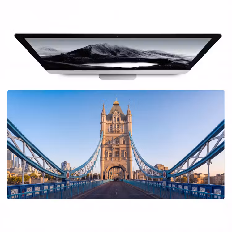 Bureau onderlegger - Brug - Toren - Architectuur - Klassiek - Blauw — 1