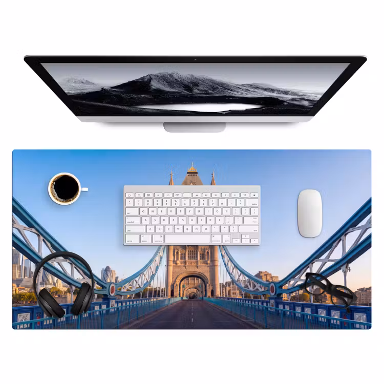 Bureau onderlegger - Brug - Toren - Architectuur - Klassiek - Blauw — 4