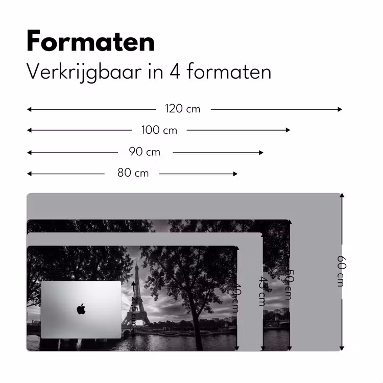 Bureau onderlegger - Eiffeltoren - Parijs - Rivier - Architectuur - Zwart-wit — 8