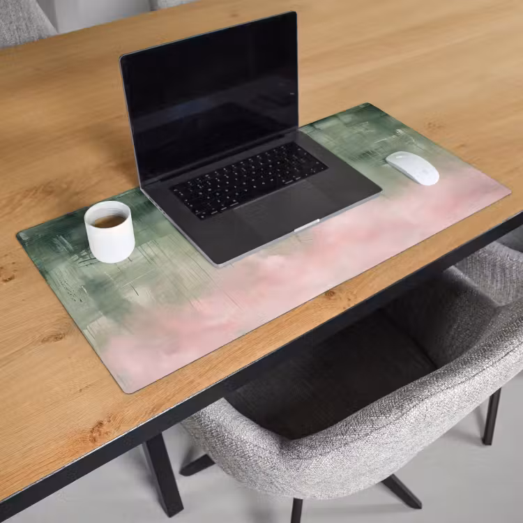 Bureau onderlegger - Kunst - Abstract - Modern - Groen - Roze — 3