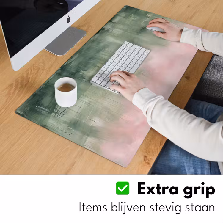 Bureau onderlegger - Kunst - Abstract - Modern - Groen - Roze — 6
