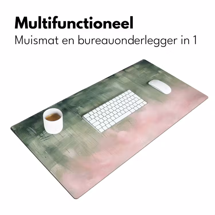 Bureau onderlegger - Kunst - Abstract - Modern - Groen - Roze — 7