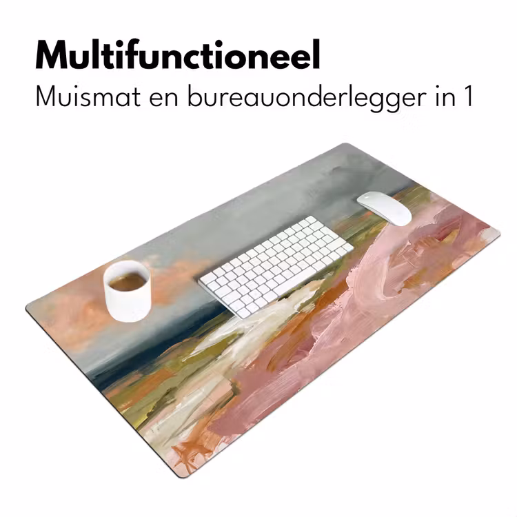Bureau onderlegger - Landschap - Rivier - Abstract - Roze - Groen — 7