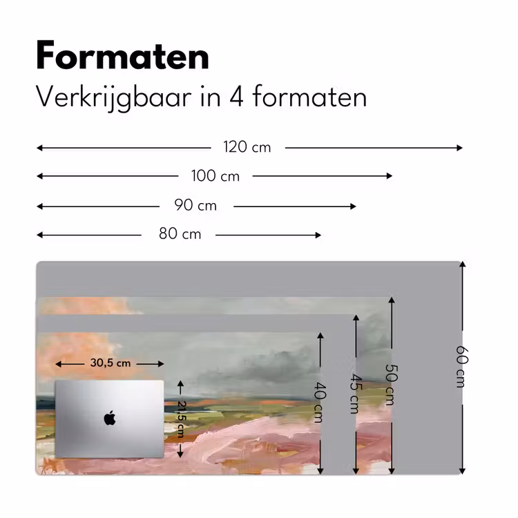 Bureau onderlegger - Landschap - Rivier - Abstract - Roze - Groen — 8