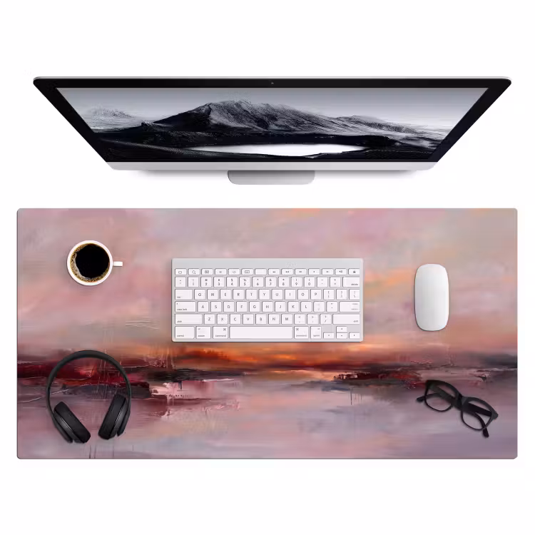 Bureau onderlegger - Landschap - Zonsondergang - Abstract - Modern - Roze — 4