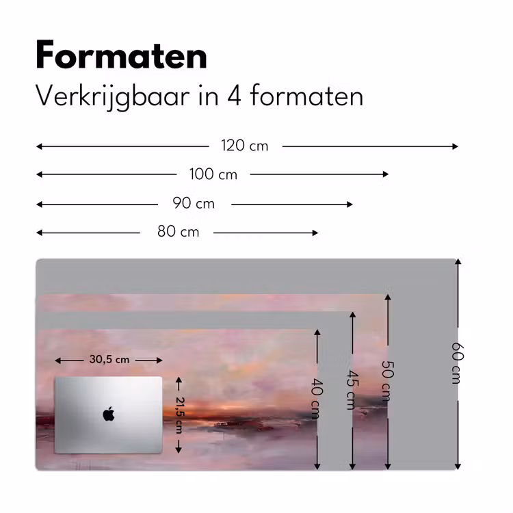 Bureau onderlegger - Landschap - Zonsondergang - Abstract - Modern - Roze — 8