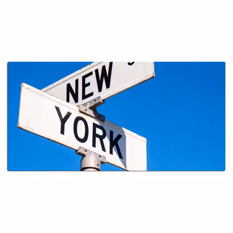 Bureau onderlegger - New York - Straatbord - Stad - Urban - Blauw — 2