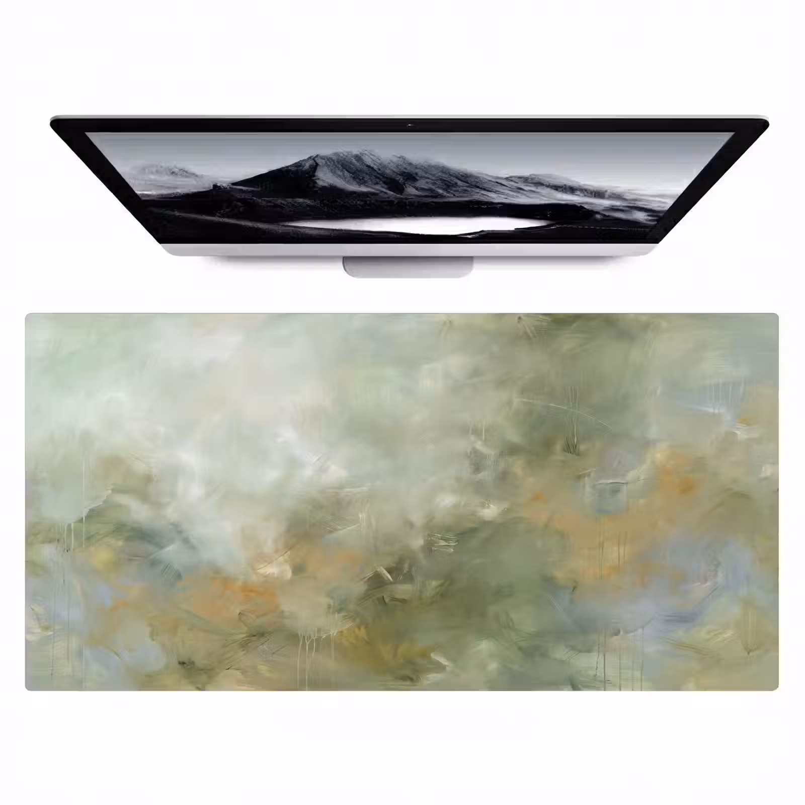 Bureau onderlegger - Abstract - Groen - Beige - Modern - Kunst — 1