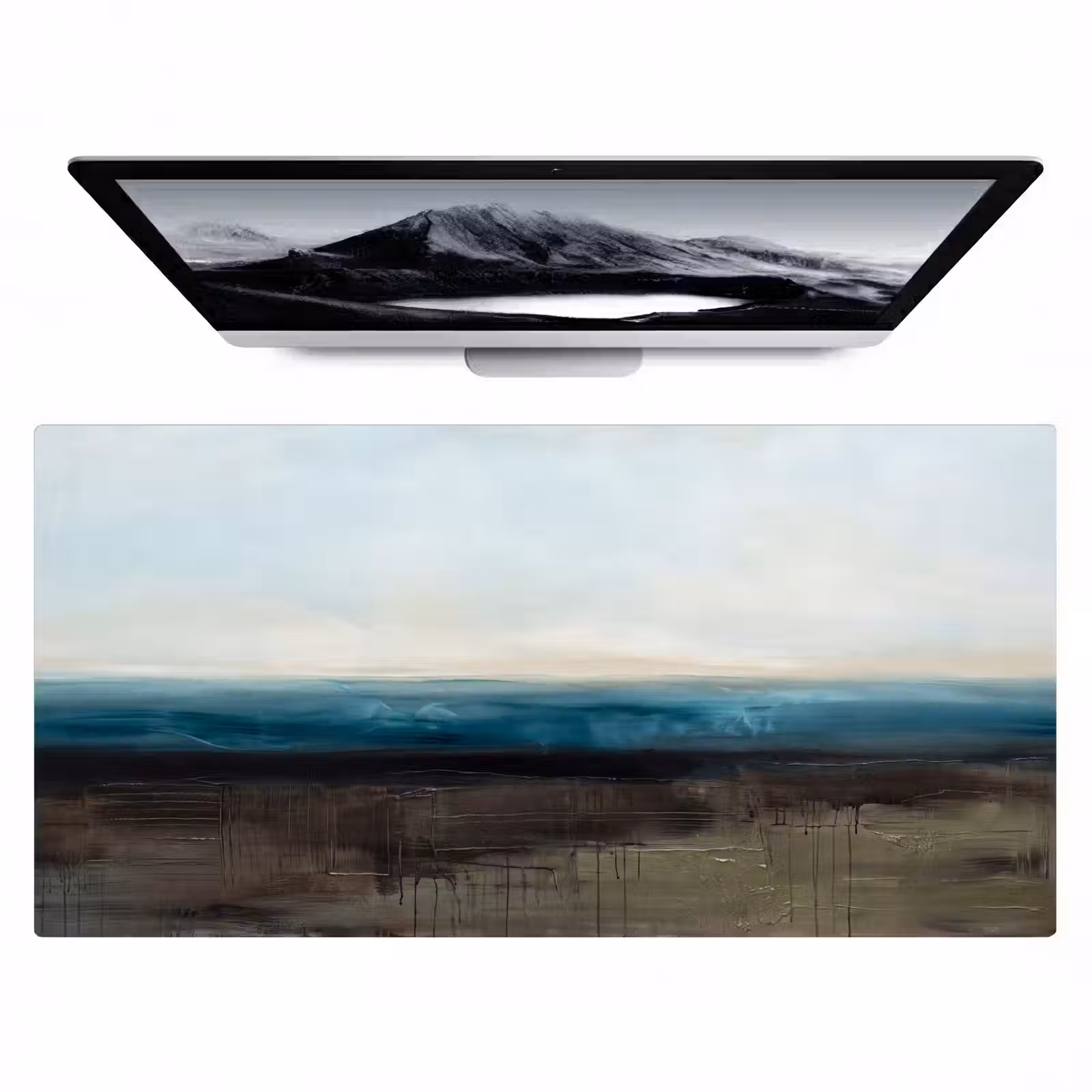 Bureau onderlegger - Abstract - Landschap - Horizon - Blauw - Modern — 1