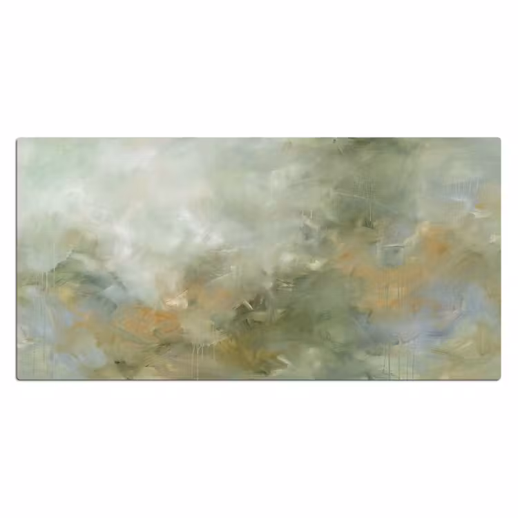 Bureau onderlegger - Abstract - Groen - Beige - Modern - Kunst — 2