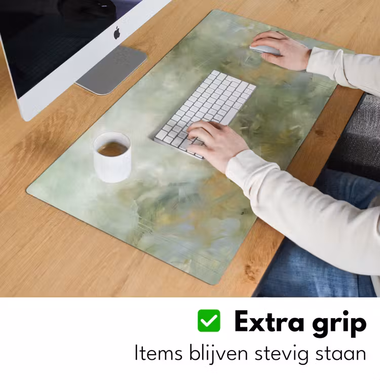 Bureau onderlegger - Abstract - Groen - Beige - Modern - Kunst — 6