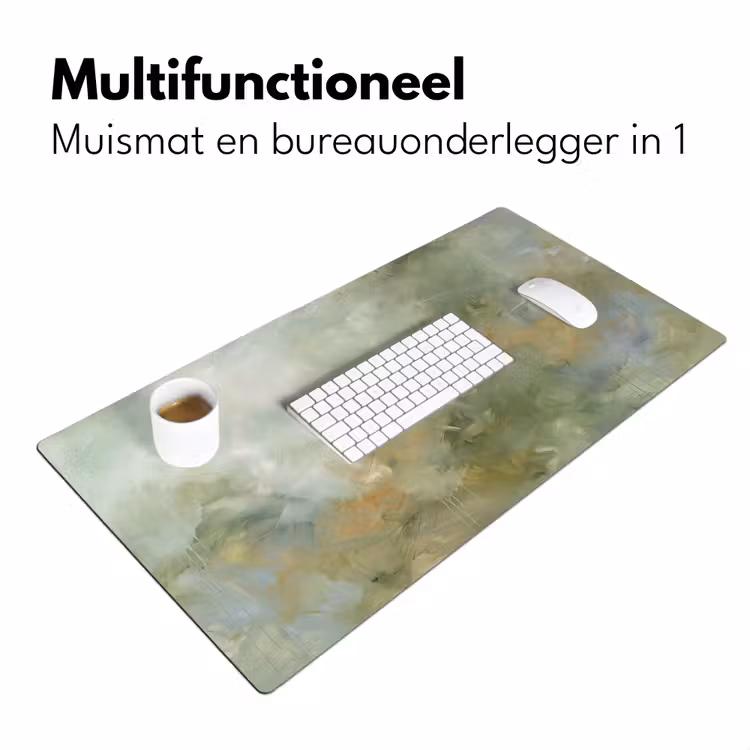 Bureau onderlegger - Abstract - Groen - Beige - Modern - Kunst — 7