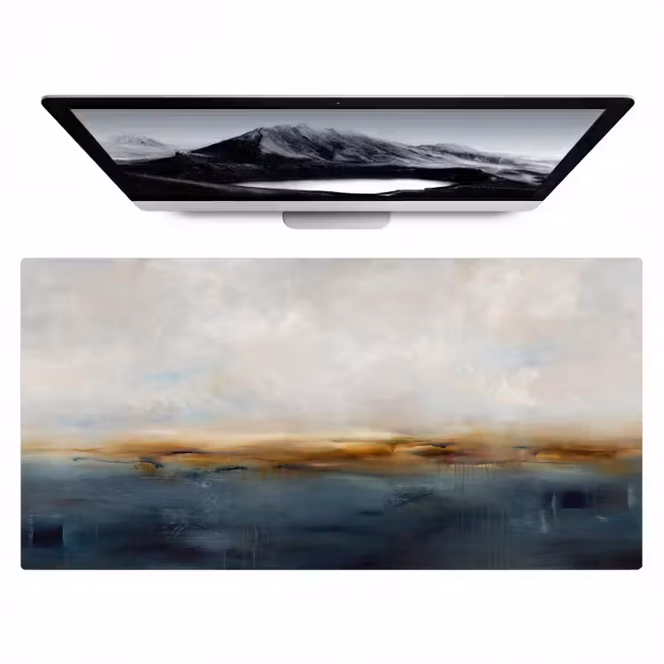 Bureau onderlegger - Abstract - Horizon - Water - Modern - Beige — 1