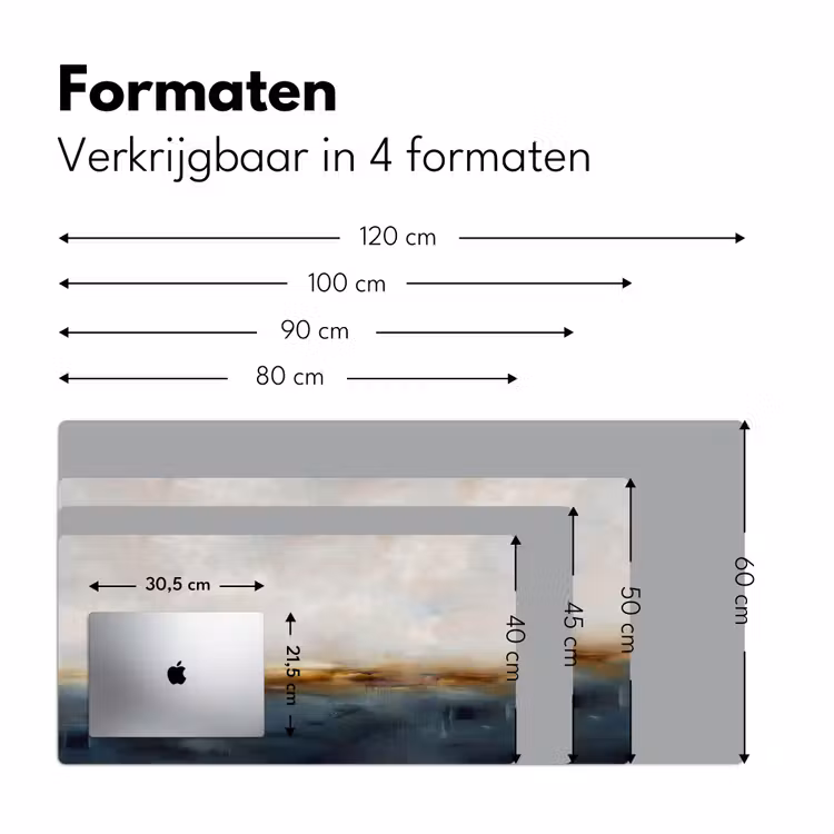 Bureau onderlegger - Abstract - Horizon - Water - Modern - Beige — 8