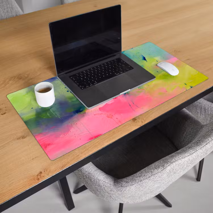 Bureau onderlegger - Abstract - Kleuren - Modern - Groen - Roze — 3