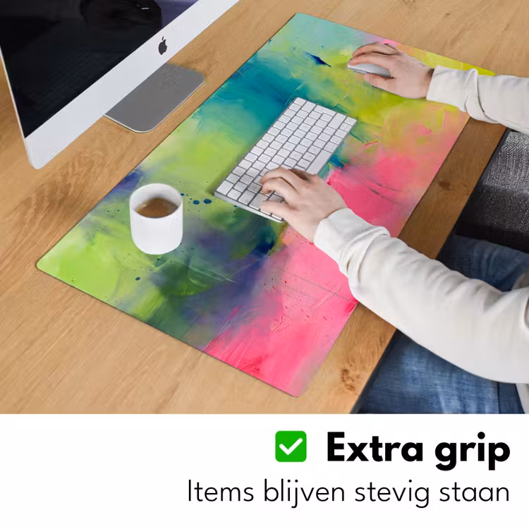 Bureau onderlegger - Abstract - Kleuren - Modern - Groen - Roze — 6