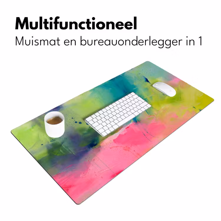 Bureau onderlegger - Abstract - Kleuren - Modern - Groen - Roze — 7