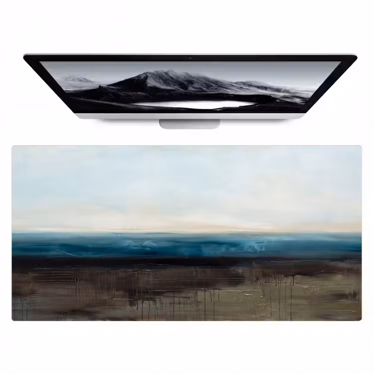 Bureau onderlegger - Abstract - Landschap - Horizon - Blauw - Modern — 1