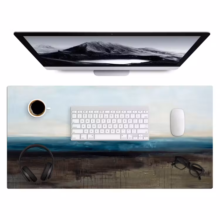 Bureau onderlegger - Abstract - Landschap - Horizon - Blauw - Modern — 4