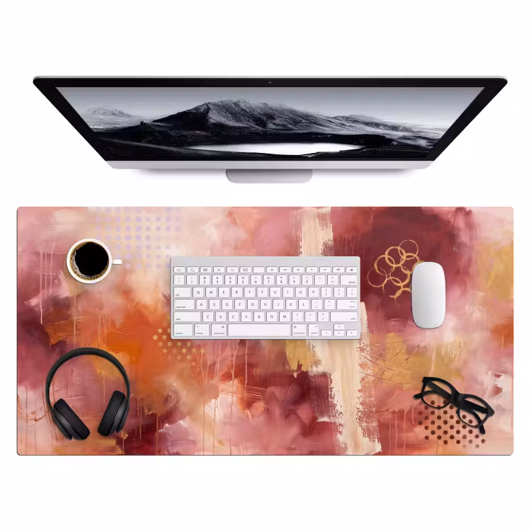 Bureau onderlegger - Abstract - Rood - Goud - Modern - Kunst — 4