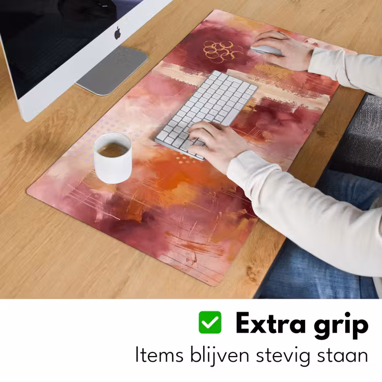 Bureau onderlegger - Abstract - Rood - Goud - Modern - Kunst — 6