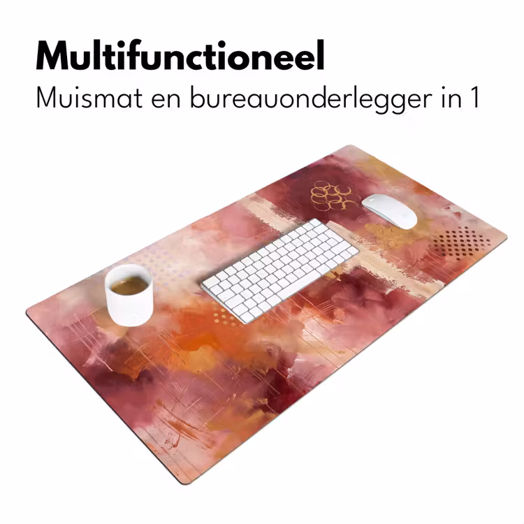 Bureau onderlegger - Abstract - Rood - Goud - Modern - Kunst — 7