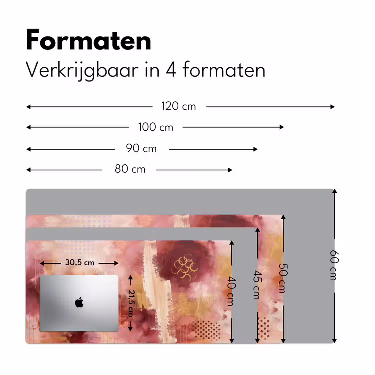 Bureau onderlegger - Abstract - Rood - Goud - Modern - Kunst — 8