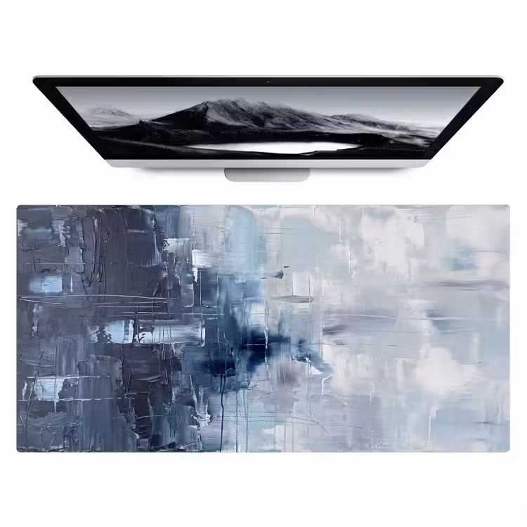 Bureau onderlegger - Abstract - Textuur - Kunst - Modern - Blauw — 1