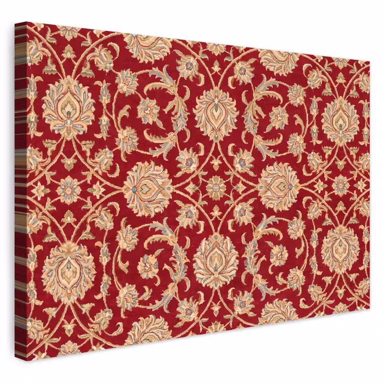 Buiten canvas - Patroon - Bloem - Klassiek - Oosters - Rood — 1