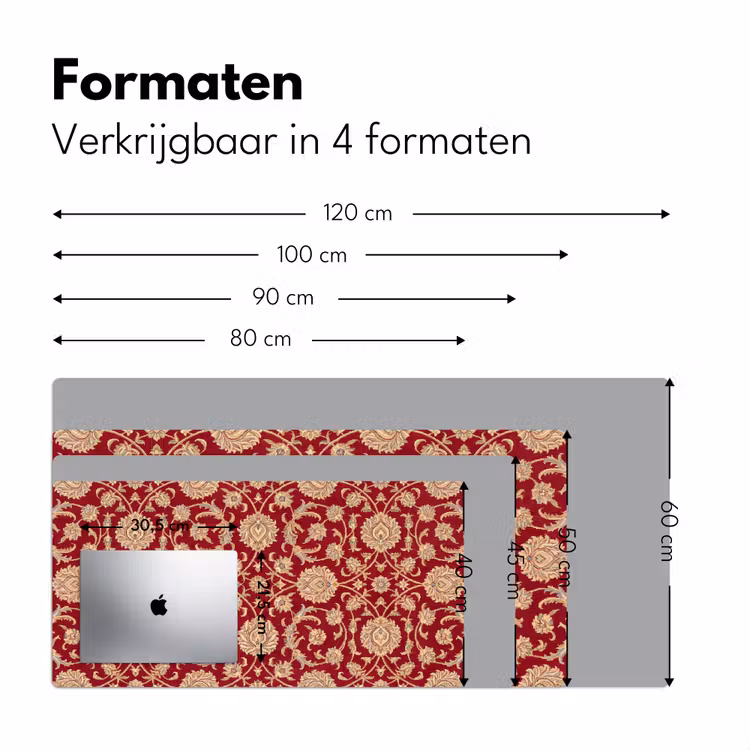 Bureau onderlegger - Patroon - Bloem - Klassiek - Oosters - Rood — 8