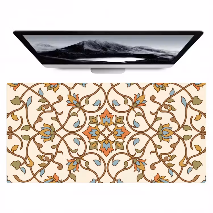 Bureau onderlegger - Patroon - Bloemen - Ornament - Kleurrijk — 1