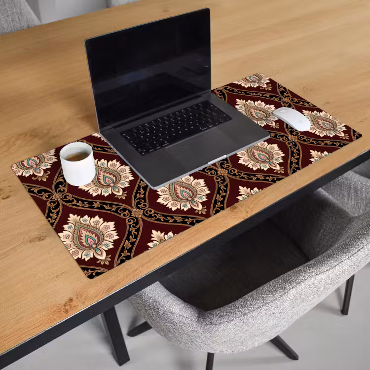 Bureau onderlegger - Patroon - Bloemmotief - Decoratie - Klassiek - Rood — 3