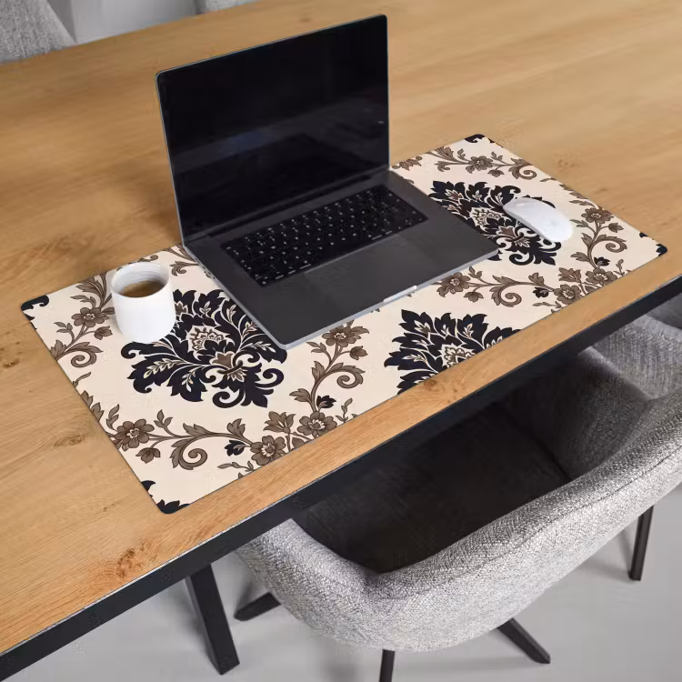 Bureau onderlegger - Patroon - Floraal - Klassiek - Beige-blauw — 3