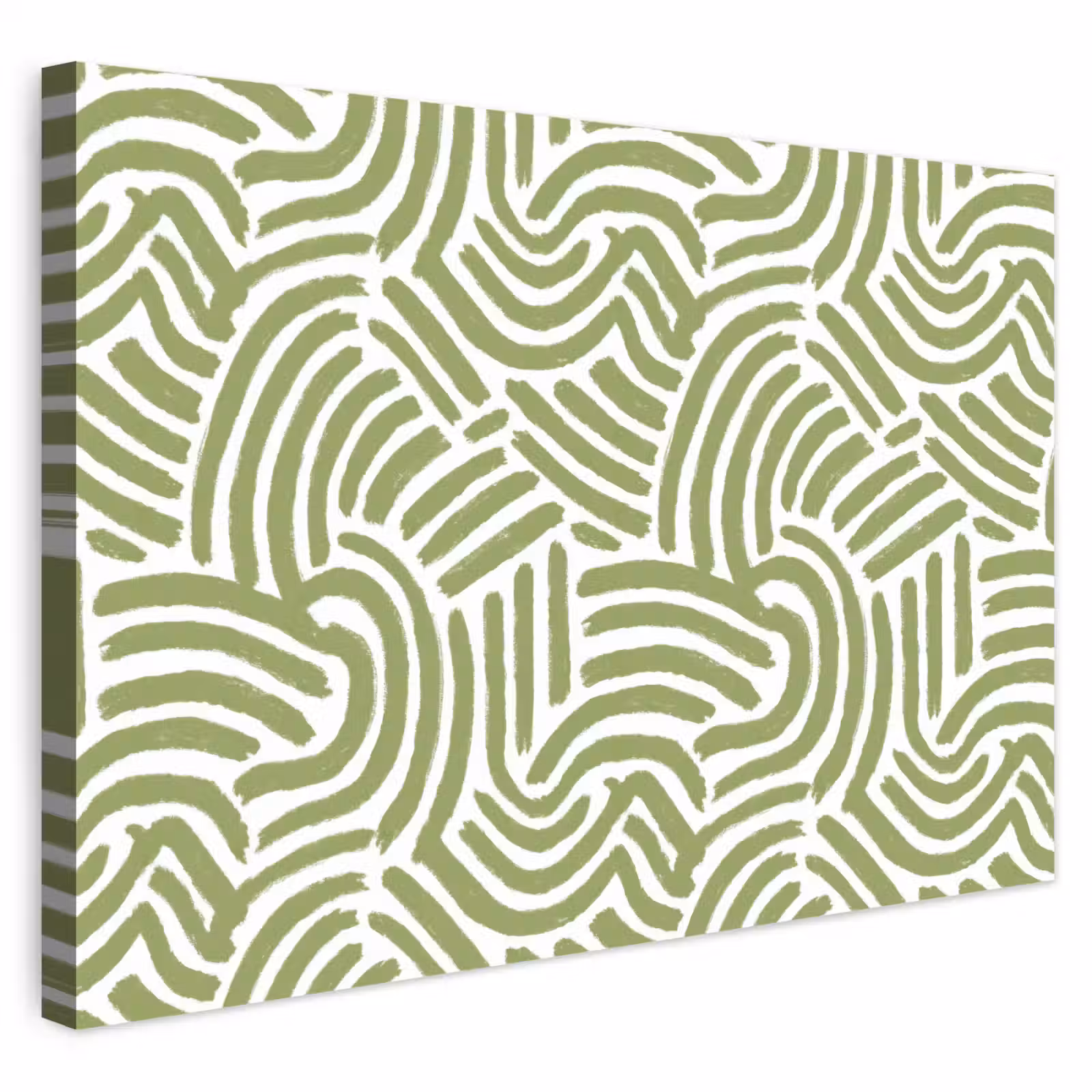 Buiten canvas - Saliegroen - Abstract - Bogen - Handgetekend - Patroon — 1