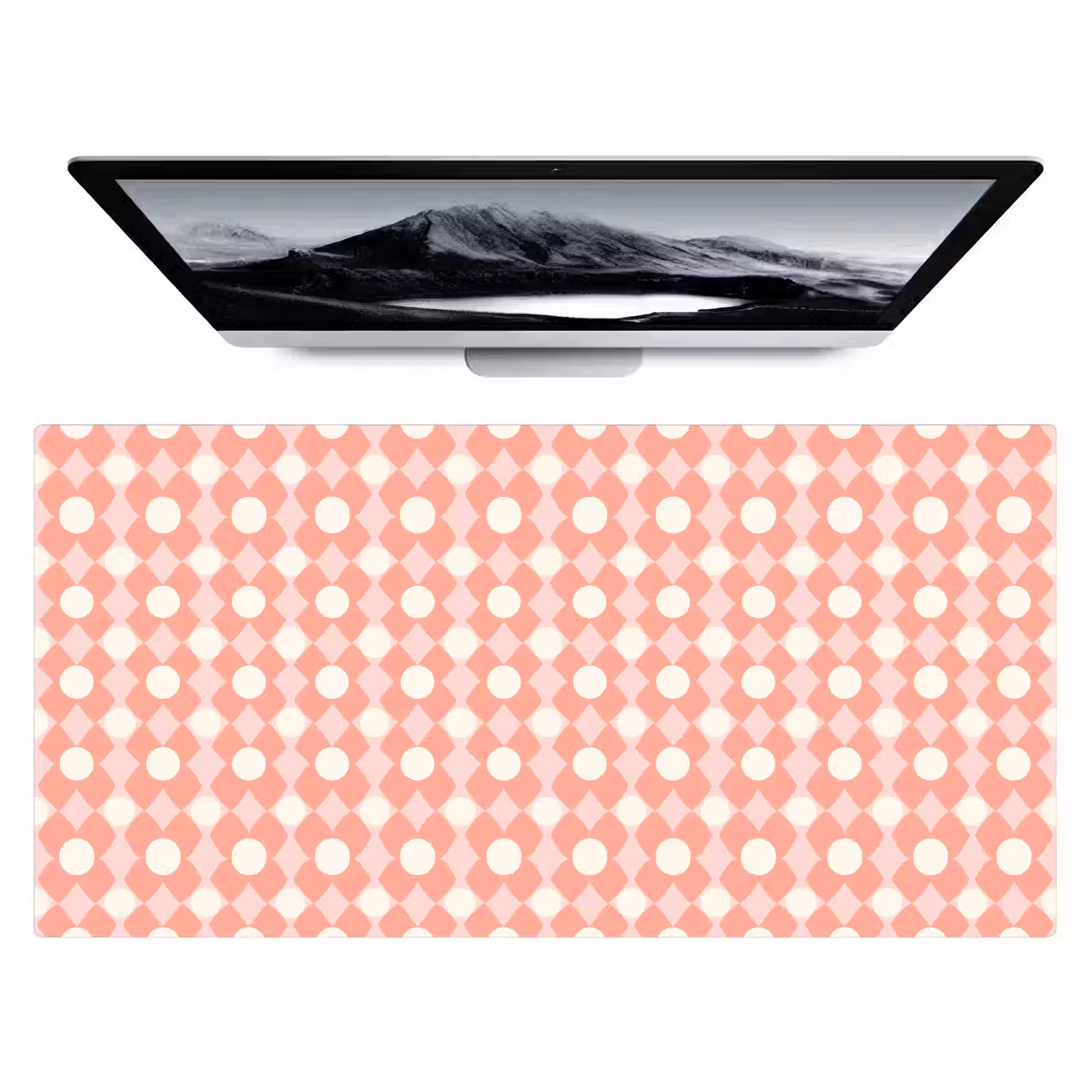 Bureau onderlegger - Koraal - Retro - Geometrisch - Patroon — 1