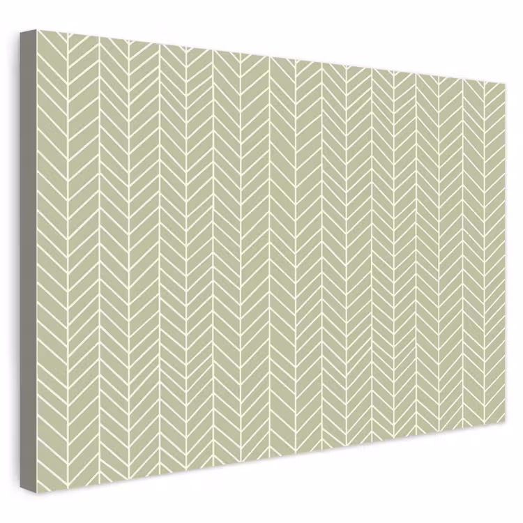 Buiten canvas - Saliegroen - Visgraat - Geometrisch - Patroon — 1